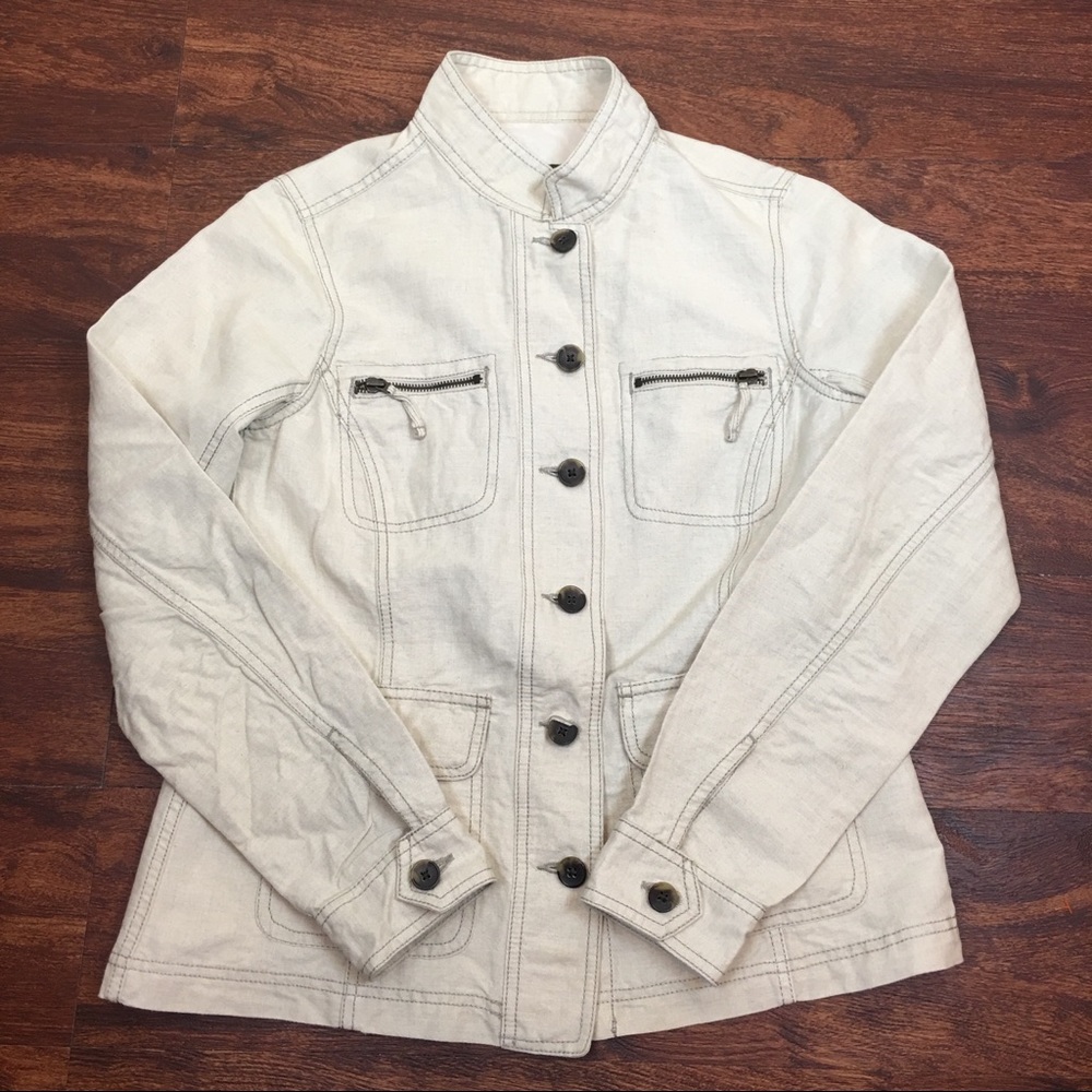 Eddie Bauer Sz S Jacket Blazer Khaki Lightweight